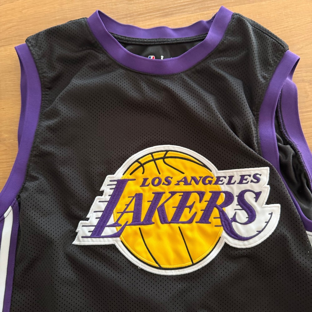 NBA Los Angeles Lakers LeBron James 23 Mesh Basketball Jersey Black Purple Large - Picture 4 of 6